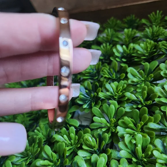 Kate Spade Rose Gold Toned Hinged bracelet with crystals - Picture 5 of 9